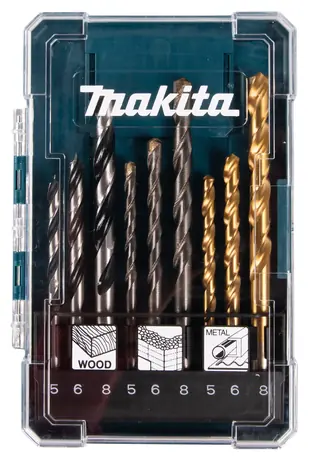 Makita D-71962 Sada vrtákov do kovu & dreva & muriva (9ks) / 5 & 6 & 8 mm