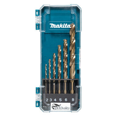 Makita D-75758 Sada 6ks vrtákov HSS-CO do kovu / 2 & 3 & 4 & 5 & 6 & 8 mm