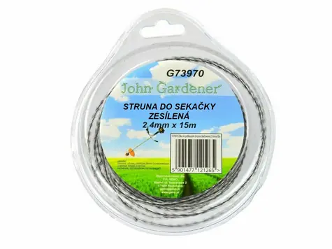 GEKO Struna do kosačky zosilnená 2.4mm 15m / zvlnený profil / nylon 