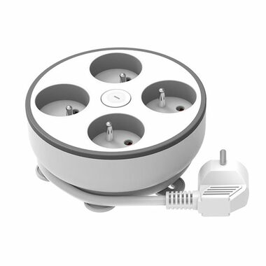 Solight 4z predlžovací prívod 2m biela / 4 zásuvky / max. 2300W