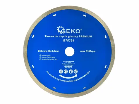 GEKO G78334 / Rezný kotúč diamantový celoobvodový / 250 x 10 x 22.2 mm