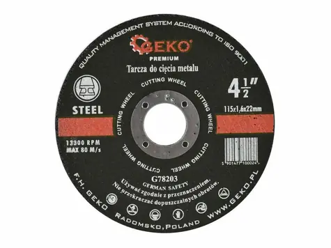 GEKO G78203 / Rezný kotúč na kov / 115 x 1.6 x 22.2 mm