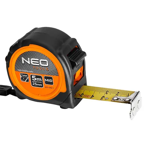 Neo Tools 67-115-1 / Meter zvinovací 5 m / Magnetický / Šírka pásky: 25 mm 