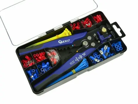 GEKO Multifunkčné odizolovacie kliešte v sade konektorov 260 ks 