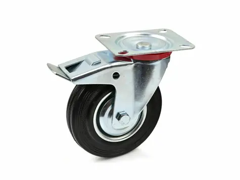 GEKO Náhradné otočné koliesko gumové s brzdou 125mm 