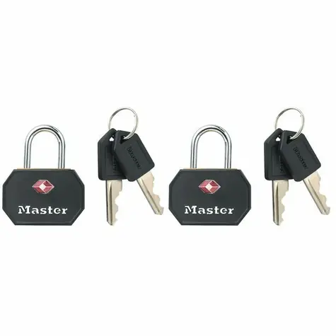Master Lock 4681EURTBLK Set 2 ks visiacich zámkov TSA - čierny
