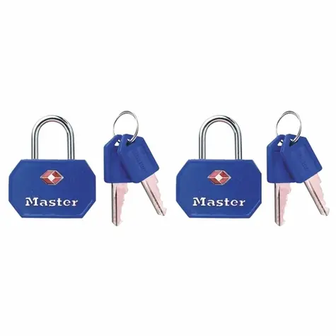 Master Lock 4681EURTBLR Set 2 ks visiacich zámkov TSA - modrý