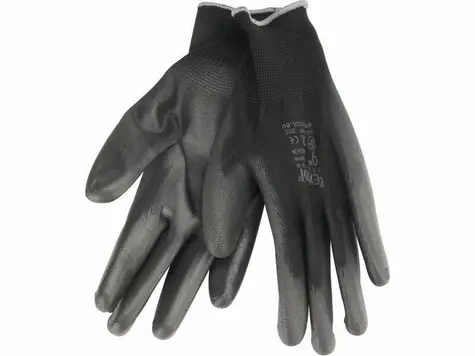 Extol- Premium Rukavice z polyesteru polomáčané v PU čiernej - veľkosť 11" 