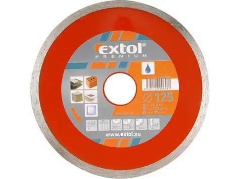 Extol- Premium Kotúč diamantový rezný celoobvodový 115x22.2mm / mokré rezanie 