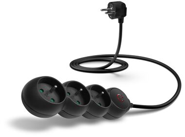 Connect IT CES-1014-BK Predlžovací kábel 230V čierna / 1.5m / 3 zásuvky / vypínač 