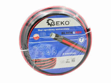GEKO Záhradná hadica vystužená BLACK&RED 1" 20m na vodu 4-vrstvová 