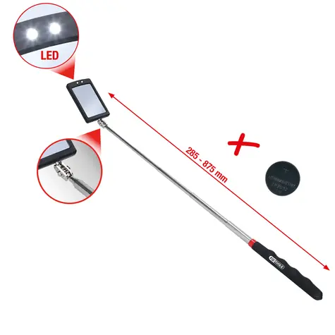 KS Tools Flexibilné inšpekčné zrkadlo s osvetlením