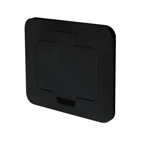 Solight 5B322B Vstavaná podlahová zásuvka čierna / IP55 / obdĺžnikové viečko