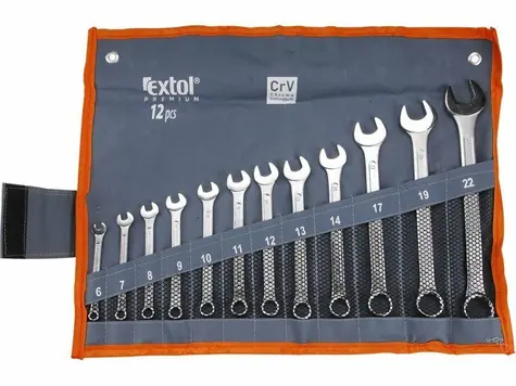 Extol- Premium Kľúče očkoploché súprava 12ks / 6-7-8-9-10-11-12-13-14-17-19-22mm / CrV 