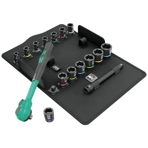 Wera 8100 SB 12 Sada račne Zyklop Comfort / prepínacou páčkou / pripojovacím rozmerom 3/8" / metrický systém / 16 dielny