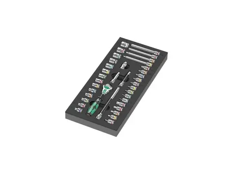 Wera 9720 Račňa 8000 A Zyklop 1/4" v penovej vložke set 1 - 37 dielny