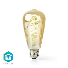 Nedis SmartLife LED žiarovka / Wi-Fi / E27 / 360 lm / 4.9 W / Sklo / Android & iOS