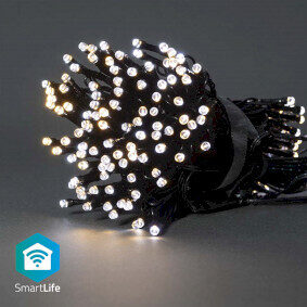 Nedis Vianočné Osvetlenie SmartLife / Reťaz / Wi-Fi / Teplé až chladné biele / 100 LED's / 10.0 m / Android & iOS