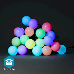 Nedis Dekoratívne Svetlá SmartLife / Party Lights / Wi-Fi / biela / RGB / 20 LED's / 10 m / Android