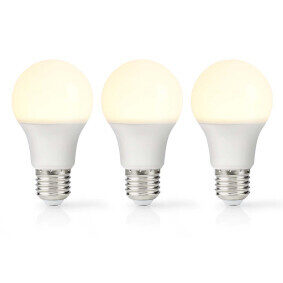 Nedis LED žiarovka E27 / A60 / 8.0 W / 806 lm / 2700 K / Teplá biela / Retro štýl / Matné / 3 ks