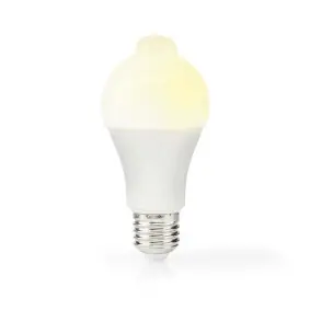 Nedis LED žiarovka E27 / A60 / 4.9 W / 470 lm / 3000 K / biela / Retro štýl / Matné / Detekcia pohybu / 1 ks