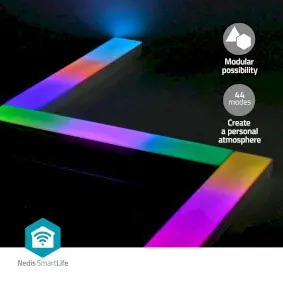 Nedis Dekoratívne Svetlá SmartLife / Nástenný Bar / Wi-Fi / RGBIC / Teplá biela / Android