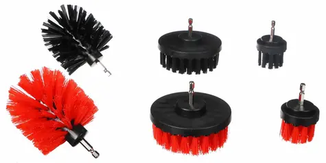 SIXTOL CAR DETAILING DRILL BRUSH 6 / Sada kief na vŕtačku na čistenie auta / 6ks 