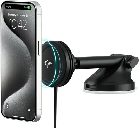 iOttie Velox MagSafe Qi2 univerzálny držiak do auta s bezdrôtovou nabíjačkou / uchytenie na palubnú dosku alebo čelné sklo