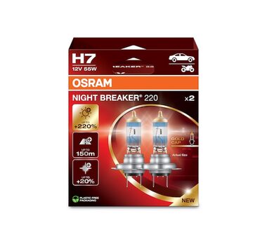 OSRAM H7 NIGHT BREAKER 220 +220% 12V 55W - 2ks / Autožiarovka / PX26d