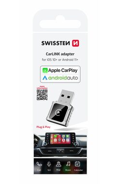 Swissten CarLink adaptér (Apple CARPLAY/ANDROID AUTO) / Bluetooth / USB-A/C
