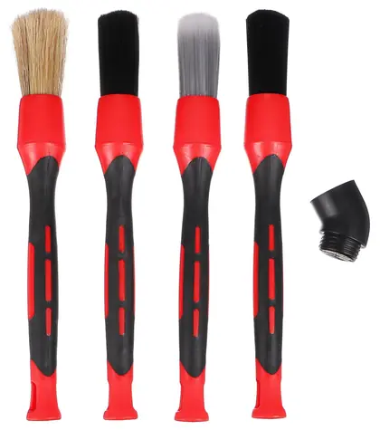 SIXTOL CAR DETAILING BRUSH 4 / Sada precíznych štetcov s vymeniteľnými nástavcami na čistenie auta 