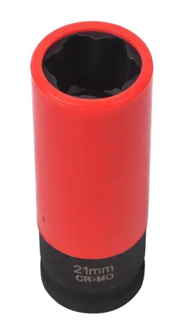 QUATROS Nástrčná hlavica pre rázové uťahovače / 1/2" / 21 mm / s krytkou na ALU 