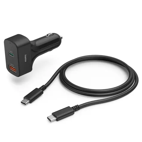 HAMA USB-C napájací zdroj do auta / Power Delivery / 5-20 V / 65 W / 1,5 m
