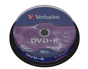 Verbatim 10ks DVD+ R 4.7GB 16x / cake