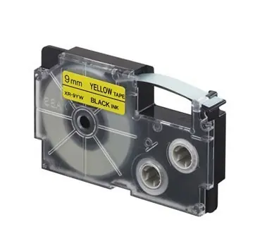 Casio originálna páska do tlačiarne štítkov Casio XR-6GN1 / čierna tlač / zelený podklad / nelaminovaná / 8m / 6mm