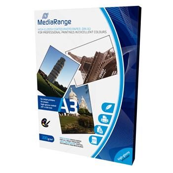 MediaRange A3 lesklý fotopapier 50 listov 200g / atrament