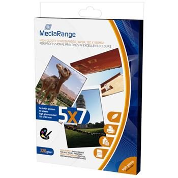 MediaRange 13x18 lesklý fotopapier 50 listov 220g / atrament