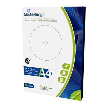 MediaRange CD &amp; DVD &amp; Blu-ray etikety 15mm - 118mm 50 listov (100 etikiet)