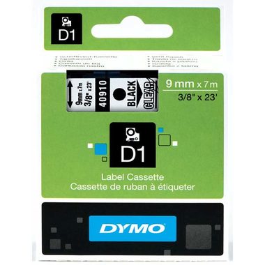 Dymo páska D1 9mm x 7m čierna na priehľadné