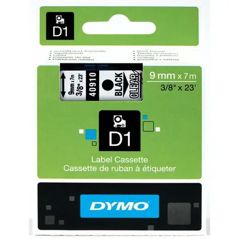 Dymo páska D1 9mm x 7m čierna na priehľadné