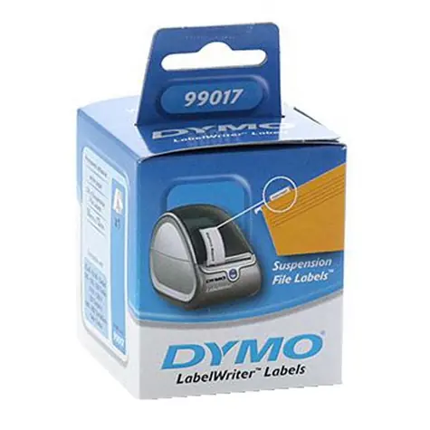 Dymo papierové štítky 50mm x 12mm / biele / na závesné zakladače / 220 ks