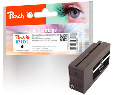 Peach remanufactured alternatívny cartridge HP 711XL (CZ133A) čierna / 84 ml / new chip