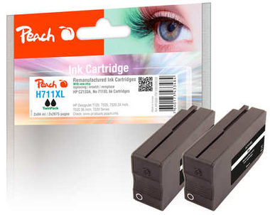 Peach remanufactured alternatívny cartridge HP 711XL (CZ133A) TwinPack čierna / 2x84 ml / new chip