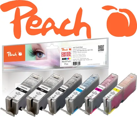 Peach CLI-581XXL kompatibilný cartridge foto modrá / pre PIXMA TR7550 TR8550 / 12 ml