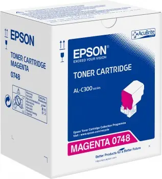 Epson originálny toner C13S050748 fialová / pre Epson WorkForce AL-C300 / 8.800 strán 