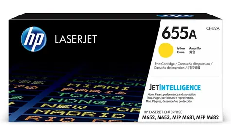 HP 655A originálny toner žltá / Color LaserJet Enterprise M652n / 10.500 strán