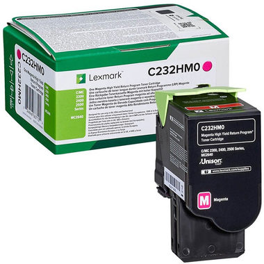 Lexmark C232HM0 HC originálny vratný toner fialová / pre C2525 &amp; C2425 &amp; C2535 &amp; MC 2325 &amp; MC 2425 &amp; MS2535 / 2.300 strán