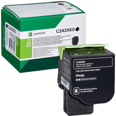Lexmark C242XK0 Extra HC originálny vratný toner čierna / pre MC2640adwe &amp; C2535dw &amp; MC2535adwe / 6.000 strán