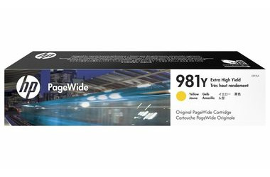 HP originálna atramentová náplň 981Y žltá / pre HP PageWide Enterprise Color 556dn &amp; 556xh / 185ml