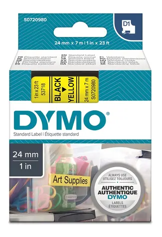 Dymo páska D1 24mm x 7m čierna na žltom